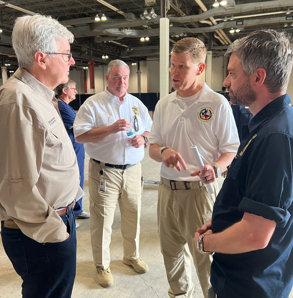Texas Emergency Medical Task Force (EMTF) (@txemtf) on Twitter photo Yesterday, the #TXEMTF updated Acting Gov. <a href="/LtGovTX/">Office of the Lieutenant Governor Dan Patrick</a> Dan Patrick & <a href="/TDEM/">Texas Division of Emergency Management</a> Chief Nim Kidd on our response to Hurricane #Beryl.
To date, our disaster medical teams have treated over 600 patients & transported more than 500.
350+ dedicated personnel deployed with 200+ assets. Yesterday, the #TXEMTF updated Acting Gov. <a href="/LtGovTX/">Office of the Lieutenant Governor Dan Patrick</a> Dan Patrick & <a href="/TDEM/">Texas Division of Emergency Management</a> Chief Nim Kidd on our response to Hurricane #Beryl.
To date, our disaster medical teams have treated over 600 patients & transported more than 500.
350+ dedicated personnel deployed with 200+ assets.