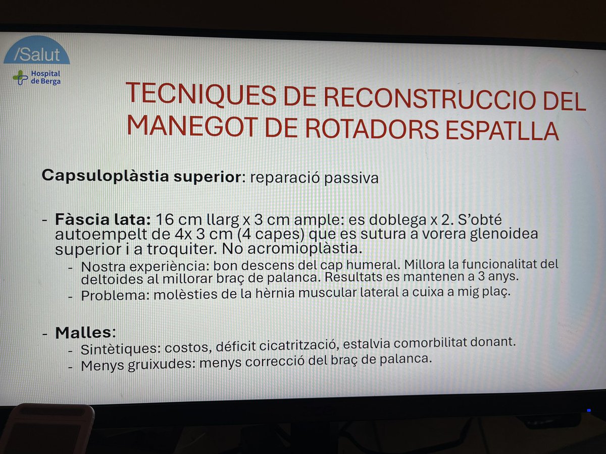 TraumaBerga's tweet photo. Presentació “Tècniques de reconstrucció del manegot de rotadors d’espatlla” Sessions Catalunya Central (Manresa-Berga): la nostra experiència en capsuloplàstia superior, baló subacromial i transferència dorsal ample. #prifberga #capsuloplastia #berga #hospitaldeberga https://t.co/Uhh6so9UEy