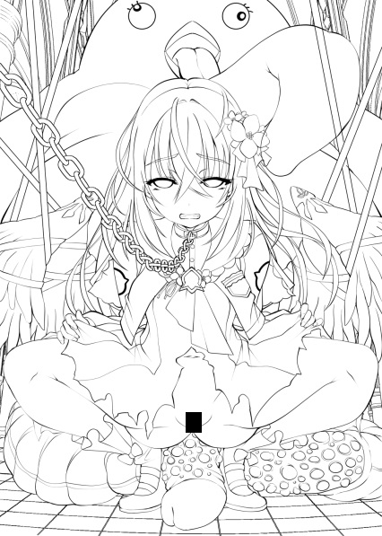 モノクロ線画。床にでろんとあるのはペロロジラのナニです。
(イラスト:円之怜先生(@masochist_high))

https://t.co/fYdzpyZtsR 