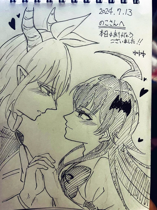 ゆゆゆさん(@yyy_draw )にスケブ描いてもらった〜🌟女装攻めお願いしたらアリスちゃんまで描いてくれてサンキューすぎ😭 