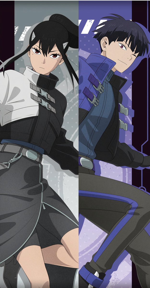 hoshina soshiro and mina ashiro in kaiju no.8 x crux collab