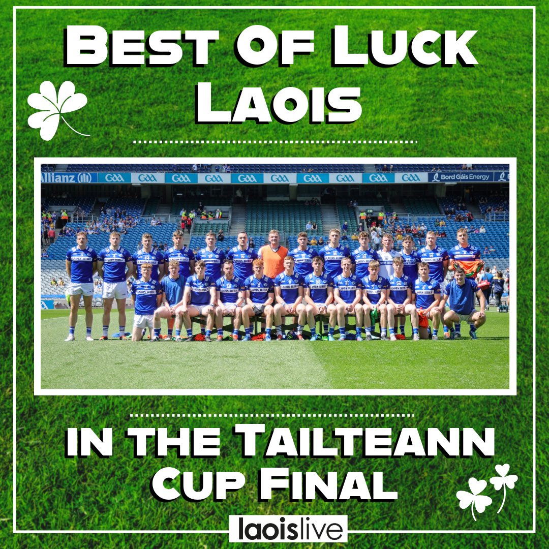 Best of luck to the Laois footballers as they play in the Tailteann Cup final against Down in Croke Park this afternoon. Keep up to date with all the action with our Live Blog! 
#laois #tailteanncup #laoisvdown #laoisgaa