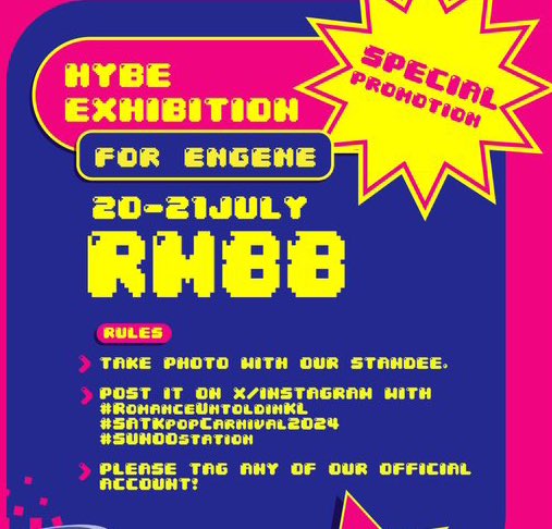 tinyyyjungwon's tweet photo. MY ENGENES ‼️🇲🇾

— please pay attention to these details below ⚠️ listening party of ENHYPEN Romance:Untold album will be held on-dday!
thus, for those who haven't bought Hybe Insight's ticket, you're given special discount; only RM88! 😚👐🏻💗

#RomanceUntoldinKL #pasarENHYPEN 💋 https://t.co/J3YXupXjp7