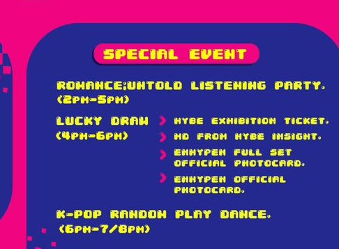 tinyyyjungwon's tweet photo. MY ENGENES ‼️🇲🇾

— please pay attention to these details below ⚠️ listening party of ENHYPEN Romance:Untold album will be held on-dday!
thus, for those who haven't bought Hybe Insight's ticket, you're given special discount; only RM88! 😚👐🏻💗

#RomanceUntoldinKL #pasarENHYPEN 💋 https://t.co/J3YXupXjp7