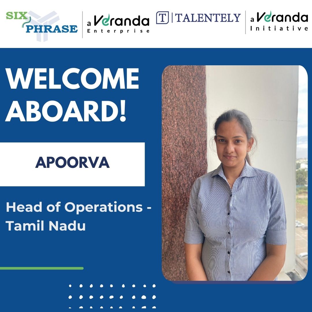 sixphrase's tweet image. 🌟 Meet Apoorva, our new Head of Operations - TN! 
👩‍🏫 Welcome aboard, Apoorva! 
🌟 Let's achieve great things together! 🚀 

#TrainingExpert #LeadershipTrainer #CorporateExperience #TeamSuccess