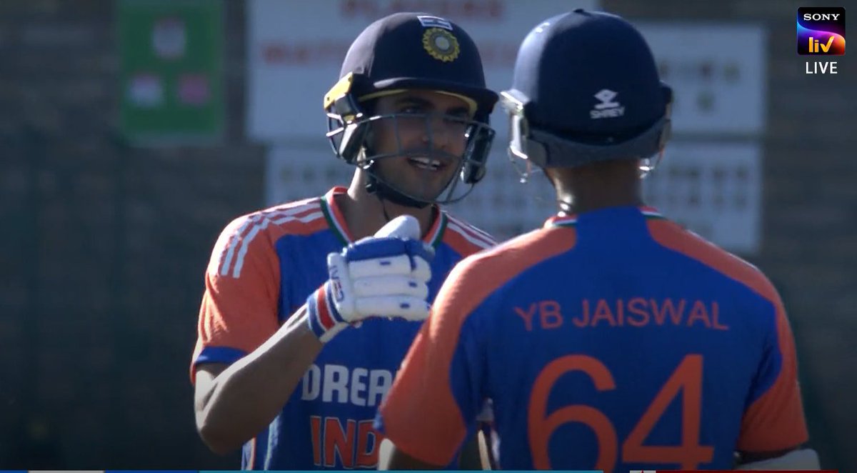 97off50's tweet photo. Pic-1 :Selfish Shubman Gill Eat Jaiswal 's Well Deserve Century for his Fifty when he is on his 40s.

Pic-2 : Sanju Defended the ball for Jaiswal so that he can complete his century.
choose your leader wisely.
#SanjuSamson #ShubmanGill #YashasviJaiswal  #ZIMvsIND https://t.co/GOLdtPk4bL