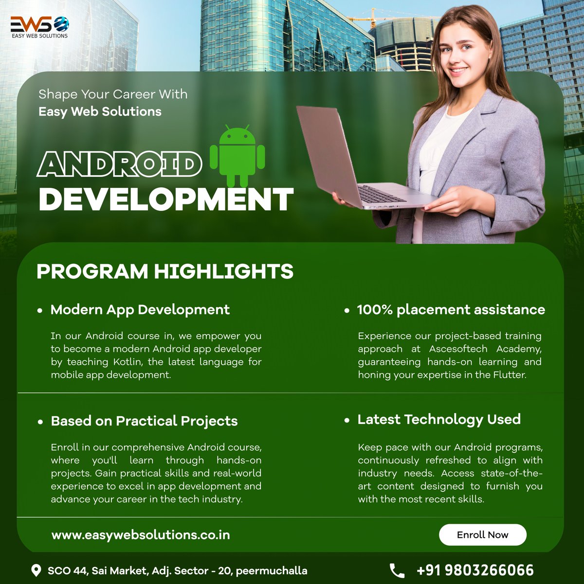 EasyWebSolutio2's tweet image. Become an Android Developer with Easy Web Solutions: Start Your Journey Today!
#AndroidDevelopment #EasyWebSolutions #TechSkills #LearnToCode