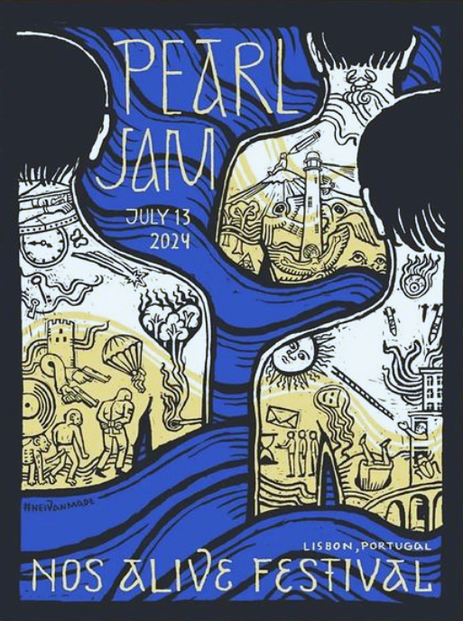 PearlJamCOL's tweet photo. Pearl Jam Lisbon 2024 @NOS_Alive 🌀
Art by @neivanmade #NEIVANMADE
#PearlJam #DarkMatter #PJLisbon #NOSAlive24 https://t.co/G09zdsXK4m