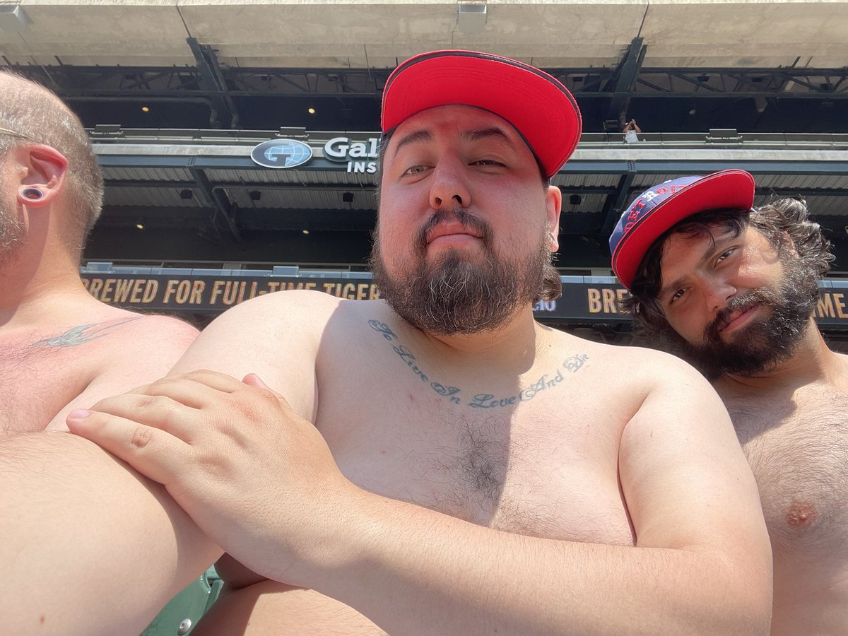 brandon__logan's tweet photo. Tops off with the boys at the Tigers game, let’s fucking go Ohtani #JamesDay https://t.co/OJnS6EhJQ6
