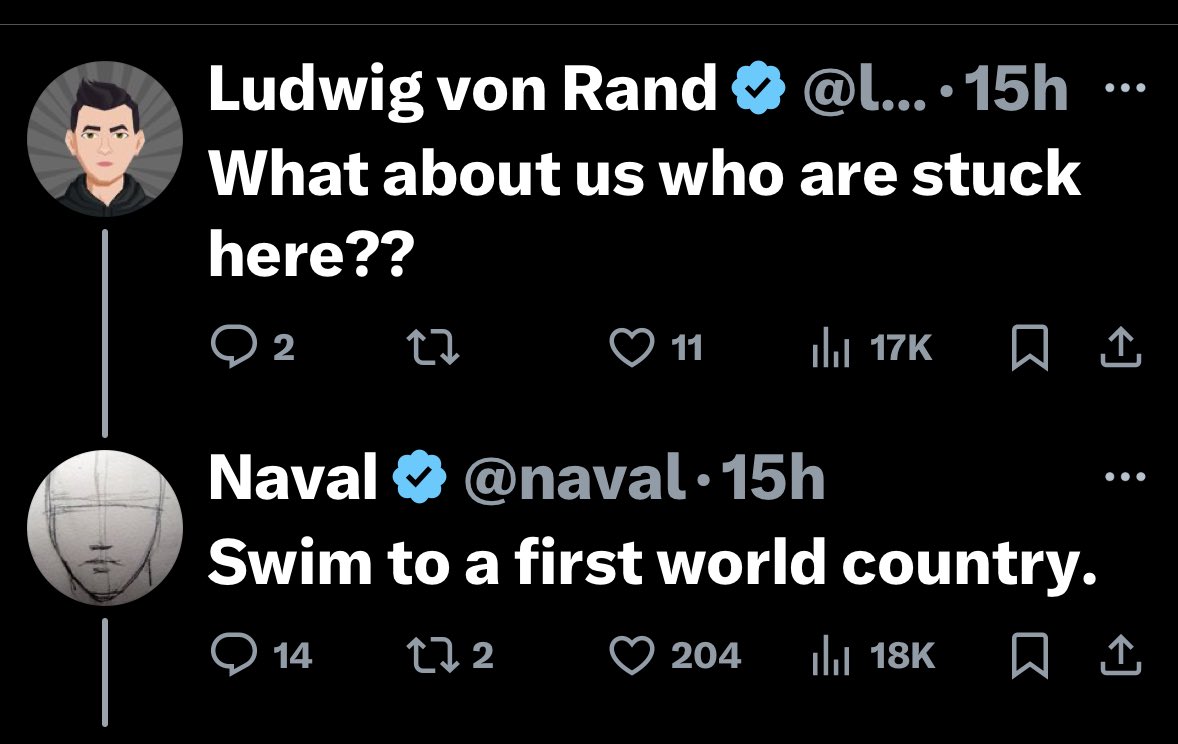 Naval’s reply to this comment made my day. 😂