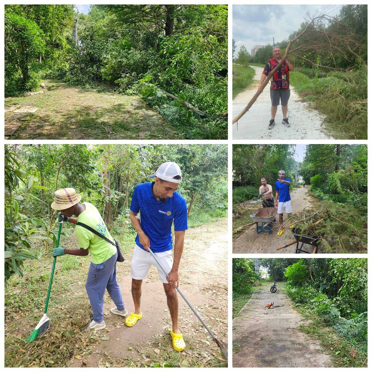 Let’s hear it for Michael Lee, Ed Pettitt, Joseph Johnson, Tsepo Nkhabu, Boran Abakay, Frankie Erckman, and the legendary Dr. Veon McReynolds, who broke out the wheelbarrows, rakes, and chainsaws to clear Beryl-felled branches and debris from the Columbia Tap Trail.👏👏👏