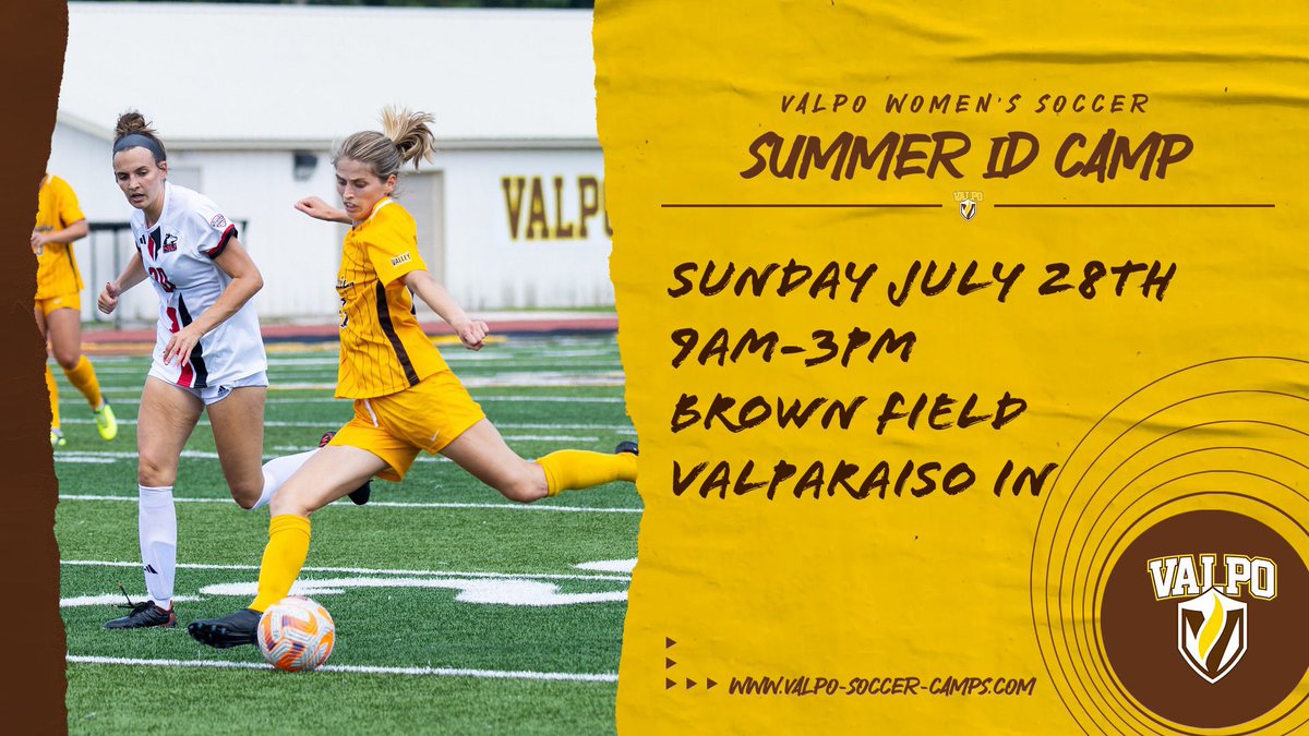 Still time to sign up for our summer ID camp! The day is open to all high school aged players and  includes small sided games, training with our staff, lunch, and a campus tour. See you there! 
valpo-soccer-camps.com
#GoValpo #RollBeacs