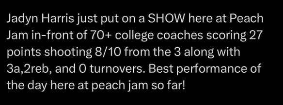 Great showing today for <a href="/JadynHarris11/">Jadyn Harris</a>  at eybl .
