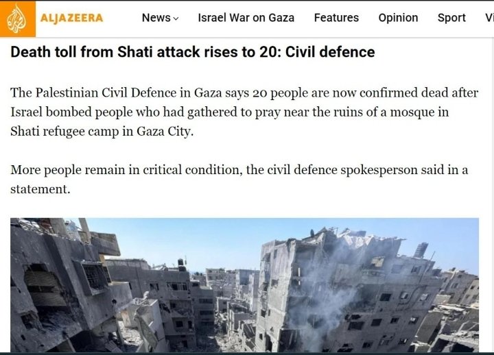 FranceskAlbs's tweet photo. And by the way: Israel's genocidal war in Gaza is so intense that another massacre of 20 civilians today, in a refugee camp (in Gaza City) received almost no media coverage given the much larger simultaneous massacre in al-Mawasi (now with a death toll of 90).
#alshati
#Mawasi https://t.co/cY4MzD6mIY
