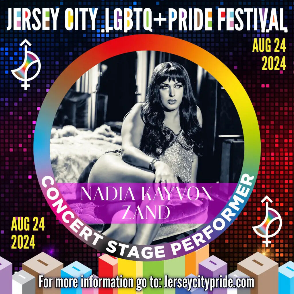 Celebrate the vibrant energy of Nadia Kayvon Zand at Jersey City Pride 2024! 🌈 As an openly trans artist and Iranian American, Nadia brings powerful and unique performances to the stage. Join us for her debut and feel the magic! ✨🎤 jerseycitypride.com/our-2024-enter…

Instagram: @kayvonza
