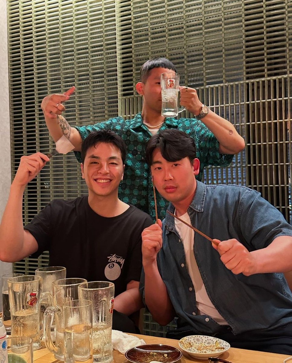 Eating out with some good friends.