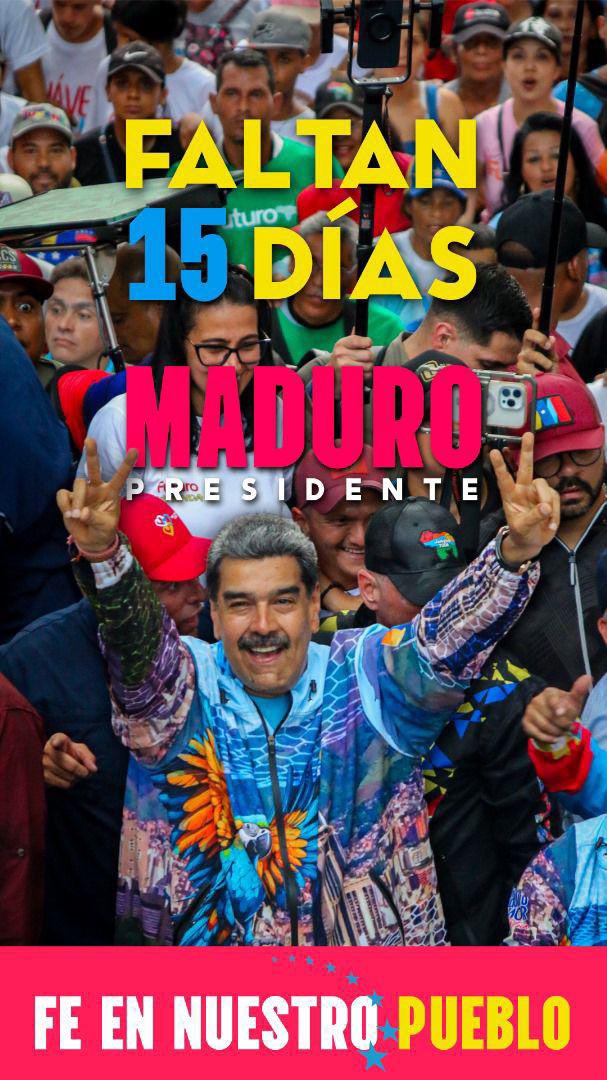 sugeyherreram's tweet photo. Estamos a 15 días de la victoria perfecta!! @NicolasMaduro 🚩💪🏽 https://t.co/E4GmikO3vJ