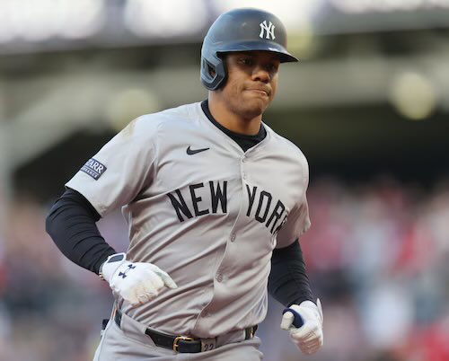 If Juan Soto hits a HR today someone who retweets and is following is winning a shirt. Comment your size. Let’s go Yankees.