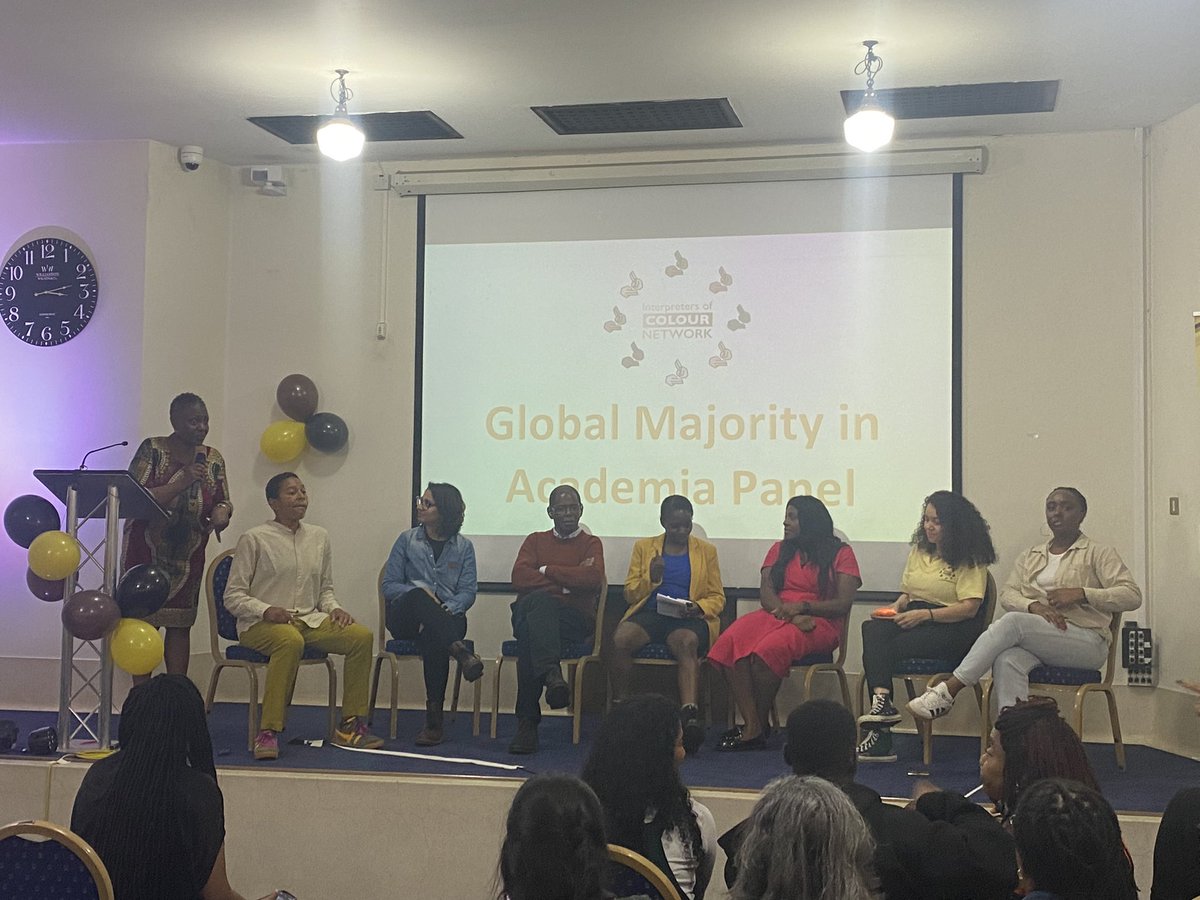 Really enjoying learning from colleagues in the ‘Global Majority in Academia’ Panel session here at the <a href="/IoCN_1/">Interpreters Of Colour Network - IOCN</a> summer event: particularly impressed with all the great work at <a href="/wlv_uni/">University of Wolverhampton</a>, not far from us at <a href="/unibirmingham/">Uni of Birmingham</a>. Thanks for organising this IoCN: glad to be here!