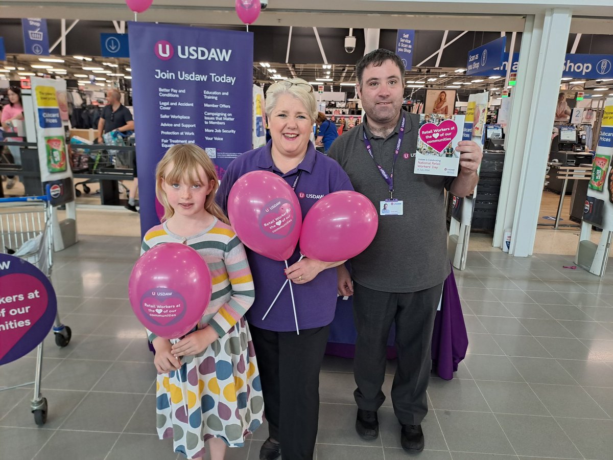 Celebrating National Retail Workers Day at Tesco West Durrington with Academy 2 Rep, <a href="/NeilButcha29780/">Neil butchart</a>, Academy 1 Rep, <a href="/GillPaterson3/">Gill Paterson</a> , Academy 1 Rep <a href="/isted83/">Chris isted</a> .
<a href="/rabdonnelly2010/">Rab Donnelly</a> @gulljamie1 <a href="/michael34145261/">michael adamson</a> <a href="/PaddyLillisGS/">Paddy Lillis</a> <a href="/DaveMccrossen/">Dave McCrossen</a> <a href="/DanielAdams79/">Daniel Adams</a> <a href="/UsdawSouthern/">USDAW Southern</a>  <a href="/UsdawUnion/">UsdawUnion</a>