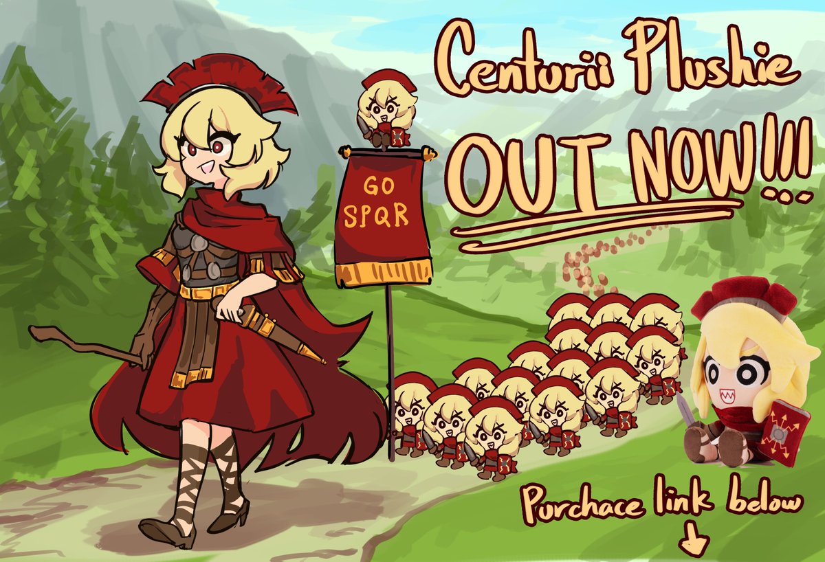 CenturiiC's tweet photo. CENTURII PLUSHIE MERCH IS OUT.
time to make an entire legion.

purchase link below. hopefully we can at least get past the required quota 🥹🥹🥹 https://t.co/gnMxdAREwL