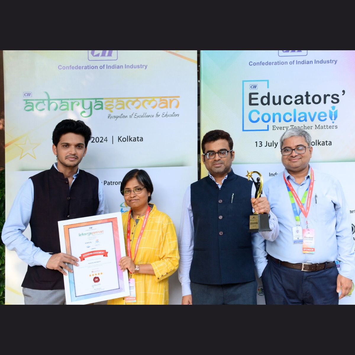 SamitRay11's tweet photo. Adamas University is delighted to be the recipient of the prestigious CII Acharya Samman Award,“ a recognition of excellence for educators,". 
#AdamasUniversity #CIIAcharyaSamman #EducationExcellence #BestInBengal #TransformWithAdamas https://t.co/L9Qhow7Rz2