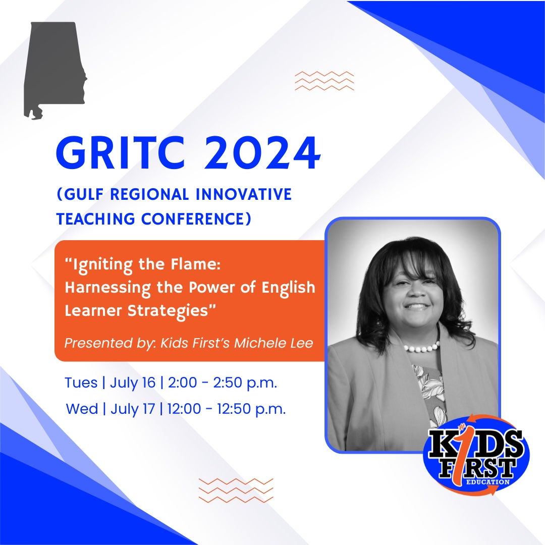 Alabama educators!! 📣
Are you going to the GRITC next week?? 🧡💙 If so, be sure to stop in for these 2 sessions led by our #KidsFirst team members. You will not want to miss them! We hope to see you there. #KidsFirstAlways #ALDivision #GRITC2024 #HappyToBeHere