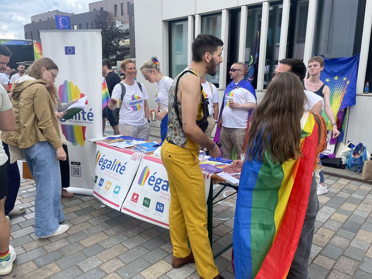 AnneCalteux's tweet photo. UNITED IN DIVERSITY 
Come and visit our stand at the Pride 🌈 in Esch! 
#EU4Equality
@EU_Commission @Europarl_LU @UE_Luxembourg @EIF_EU @EIB @EUauditors European Stability Mechanism https://t.co/BLEzTafFIc