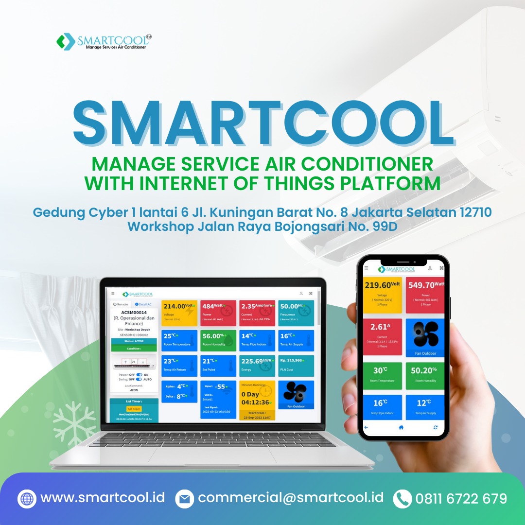 Suryafasten's tweet image. Pusing gak sih harus monitoring AC dari unit ke unit yang lainnya?

SmartCool hadir dengan teknologi canggih untuk mengelola AC dari jarak jauh!

#IoTAC #ContractMaintenance #ZeroComplain #SavingCost #GreenEnergy #CompatibleUnit #teknologi #teknoloji #teknologimodern #iot