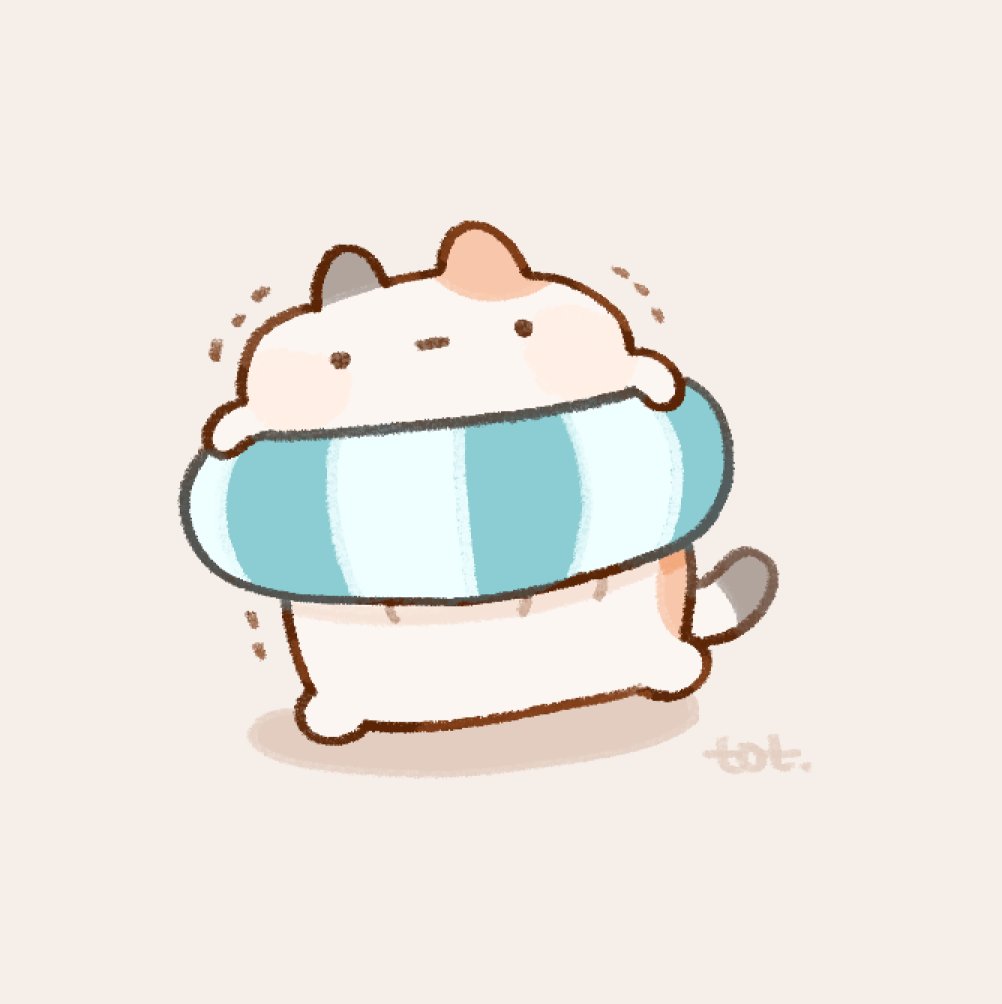 _to_tto's tweet photo. おやすみ
うきわがとれないミケちゃん https://t.co/vTFHN82h3A