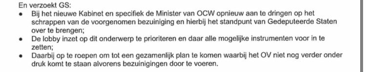 Het OV is een nutsvoorziening maar is op dit moment erg kwetsbaar. Om die reden diende de ChristenUnie tijdens de behandeling van de Perspectiefnota een motie in waarmee opgeroepen wordt om te komen tot een gezamenlijk plan waarbij het OV niet nog verder onder druk komt te staan.