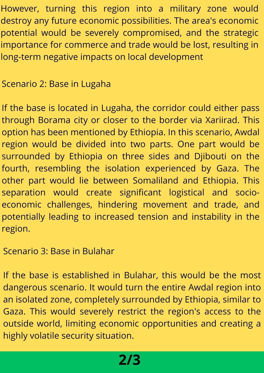 SeerahaG's tweet photo. In addition to the article stating the position on a military base in Awdal, this article presents comprehensive summaries of three different scenarios regarding the potential locations for the military base in Awdal and the associated damages and risks for each.

See you tonight https://t.co/rmfbvh1zIX