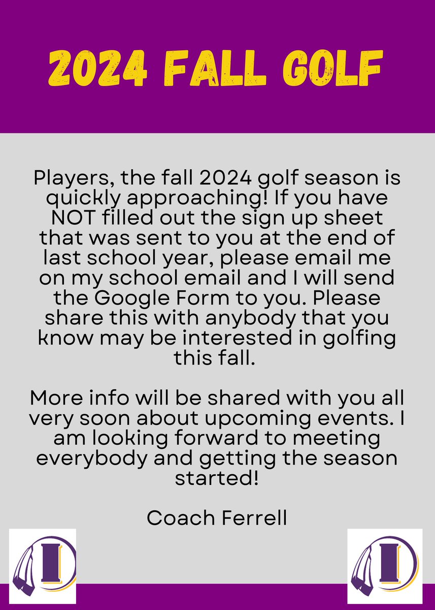 IHSboysgolf's tweet photo. Players please read the following announcement: https://t.co/BiC6C1d2Ah