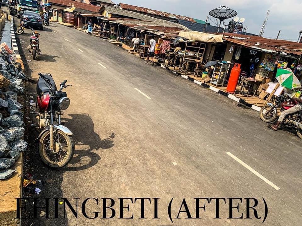 Oluwadamilola_K's tweet photo. In pictures is Ehingbeti, Isolo LCDA, before and after the Midas touch of the indefatigable chairman of Isolo LCDA, Olasoju Adebayo. 

It is 1 of the ever-busy inner roads in Isolo LCDA. Its construction has greatly reduced traffic concentration on Mushin-Isolo Road

#IsoloLCDA https://t.co/aE3fhFBgpU