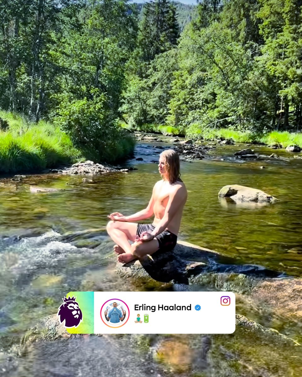 premierleague's tweet photo. Away from the international buzz, Erling Haaland has been doing his thing 🧘 https://t.co/mgs3hzISZg