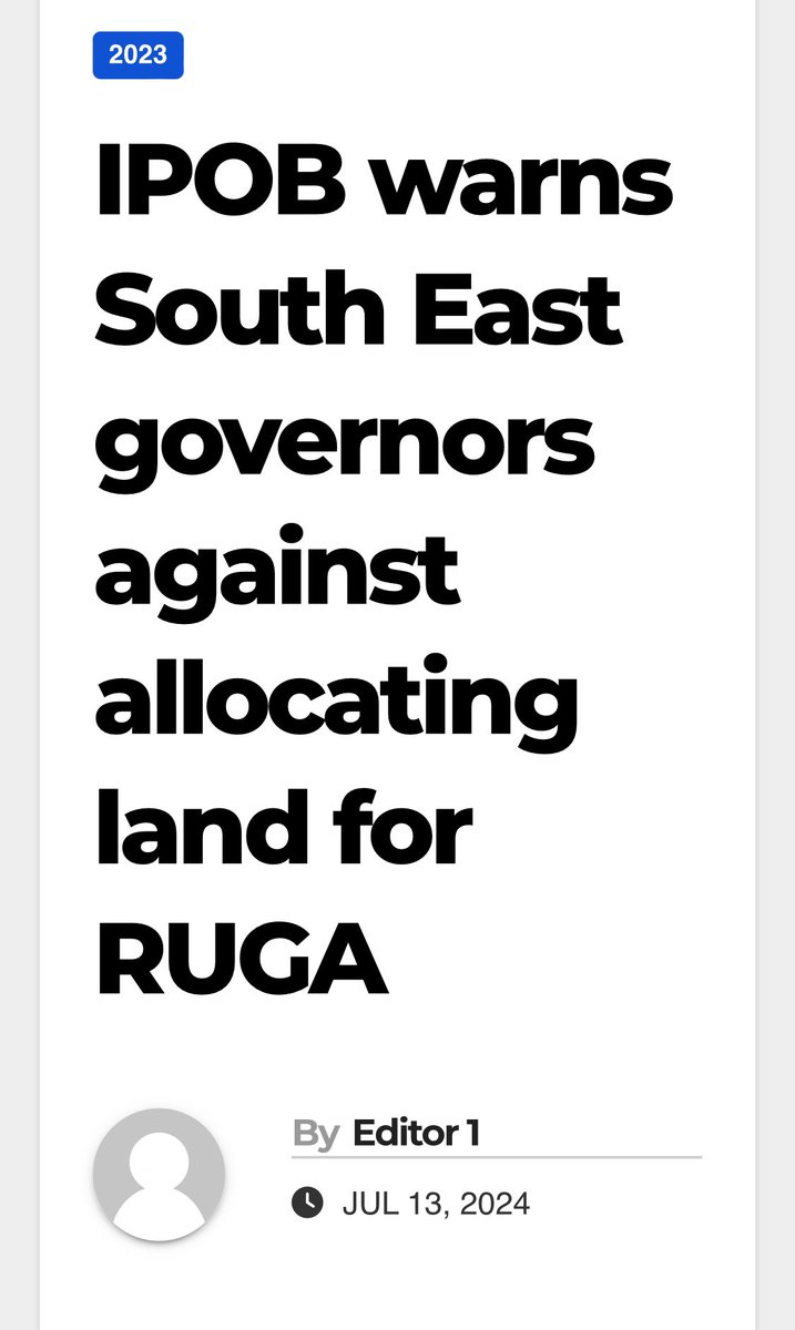 ChinasaNworu's tweet photo. #IPOB warns South East governors against allocating land for #RUGA

The statement said that, the Indigenous People of Biafra (IPOB) is asking the Southern and Middle Belt Governors to reject the demand for grazing reserves by the Fulani Miyetti Allah organization in Nigeria.
” Fulanis claim to be Nigerians. Why would they want grazing reserves from other States instead of utilizing their own ancestral land for their grazing reserve. Any governor in Nigeria that yields to this demand has mortgaged the future of their generations to come. That governor will be mortgaging the future of their children to mass slaughter and mass burial and that Governor must be receiving consequences of his or her actions. Any state or clan that allocates land to the Fulanis today for whatever reason have willfully sold his state to invasion and displacement. Both the governor and his future generations will not live to tell the story of yesterday by the time they will launch attacks to take over their state.
People must learn from history. History always repeats itself. According to history, the indigenous Hausas welcomed and hosted the nomadic Fulanis from Futa Jelon in the 18th century. Today, the indigenous Hausas have been reduced to slaves in their own land. In today’s Northern Nigeria, Fulanis have displaced, killed, took over, and renamed many Hausa communities. Almost all the Northern opinion leaders, political leaders, traditional rulers, and religious leaders by Fulanis and Hausas have no other place to call their place. The same deception and voodoo the Fulanis used on the Hausas in the 18th century is what they are using on the political elites in the rest of Nigeria and if such voodoo works on other Nigerians it won’t work on Biafrans as long as IPOB-#ESN exists
@real_IpobDOS @IgboHistoFacts @EUinNigeria @alexottiofr @CCSoludo @FrancisNwifuru @aoteh 
@AmnestyNigeria 

https://t.co/tFdRjG238t