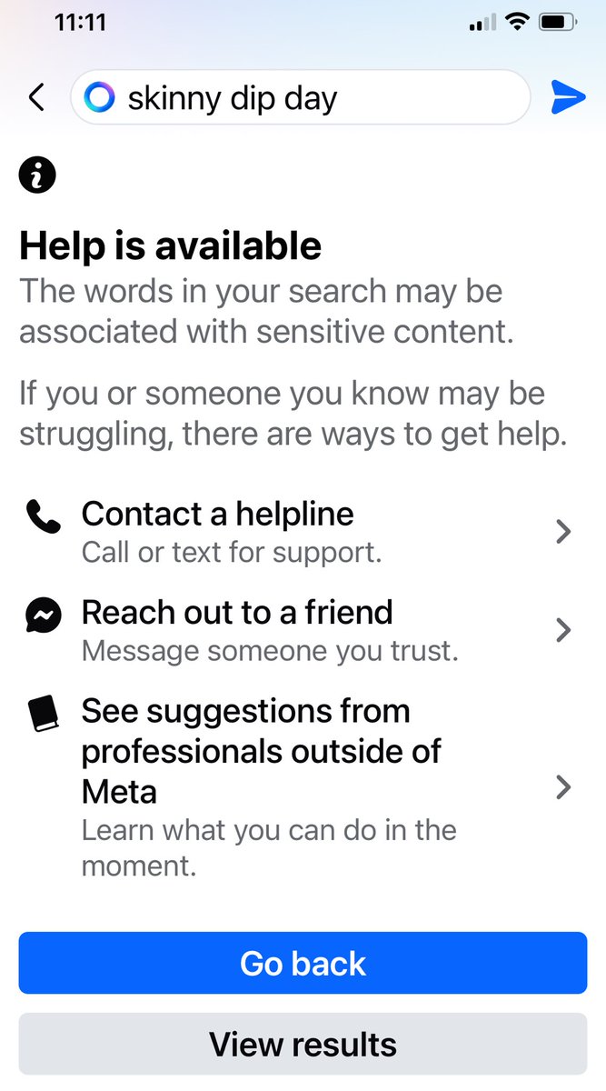 1n8urist's tweet image. Another ⁦FarceBook⁩ #fail searching “skinny dip day” 🙄 #DoingItWrong

Skinny dipping is a fun, wholesome activity that isn’t inherently sexual.