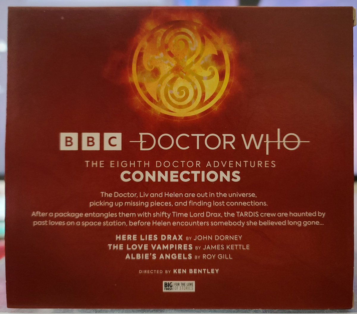 TheMetalWhovian's tweet photo. #NewProfilePic is my current #BigFinish relisten, '8DA: Connections' - "Here Lies Drax" by John Dorney, "The Love Vampires" by James Kettle, & "Albie's Angels" by Roy Gill. Time to laugh, then cry 2x. #Connections #8thDoctor #LivChenka #HelenSinclair #PhysicalMedia https://t.co/u8A8j8ldvi