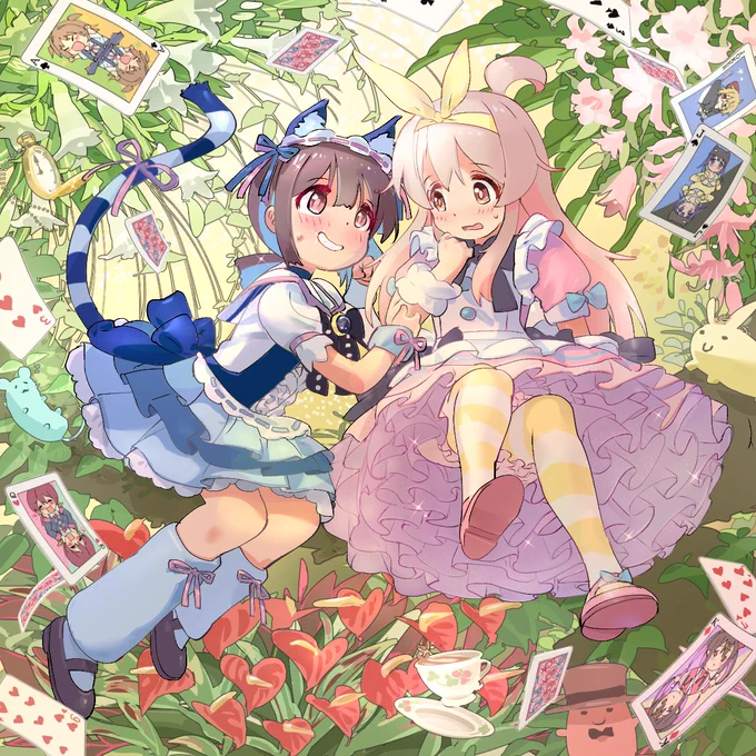 不思議の国のまひろちゃん役柄も忘れてなついてしまうチェシャもみじちゃん#おにまいお絵描き 