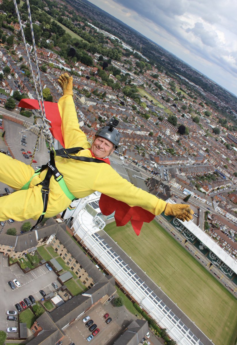 Congratulations to Steve Yarwood from <a href="/SecurcomS/">Securcom Systems.</a> who climbed to the top of the world’s tallest permanent abseil tower in Northampton this morning.
The adventurous Managing Director then abseiled 400ft dressed as a chicken. Raising over £10,000 to support our work 🐔🧗‍♂️👏👍