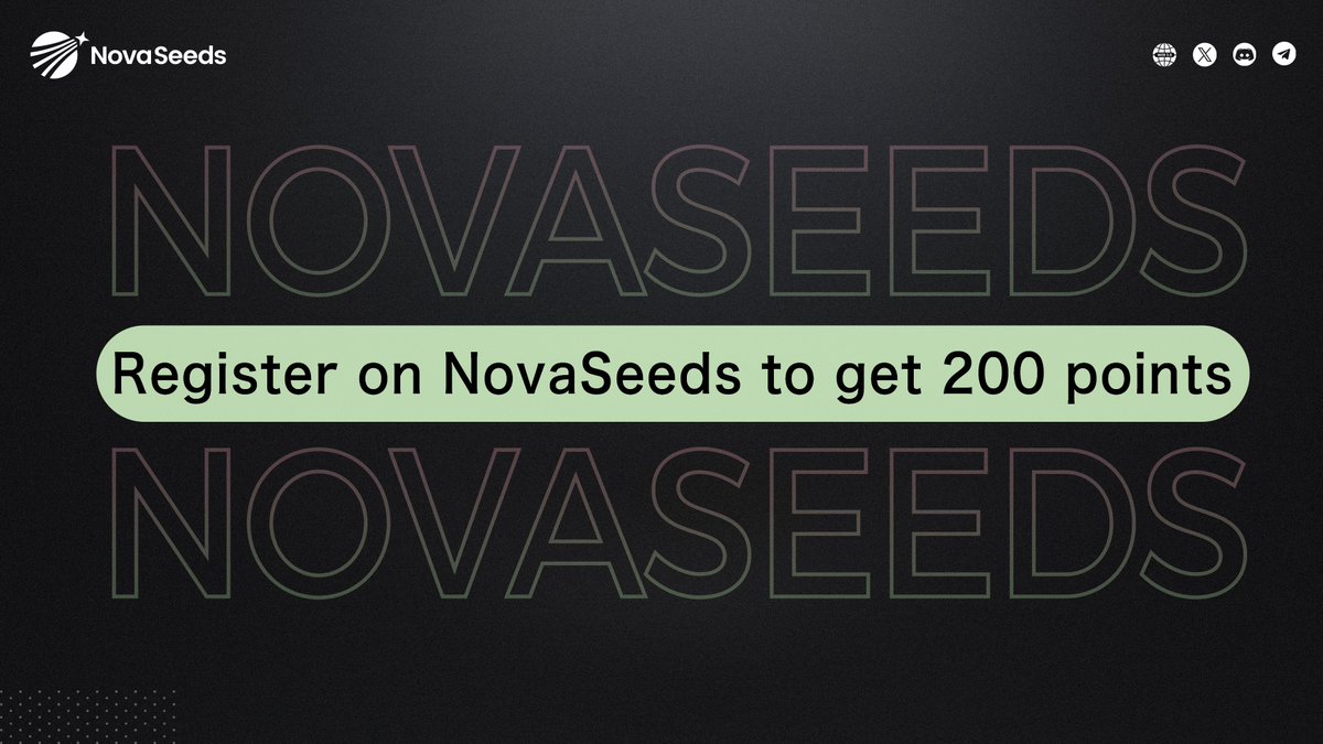 🌟 New Points Reward Campaign! 🌟

Join NovaSeeds today and earn 200 points! 🎉
all new users who register with their email will receive 200 points.

🗓️Date: 07/16 - 09/17
🔗 Register now: novaseeds.xyz/en-US/point