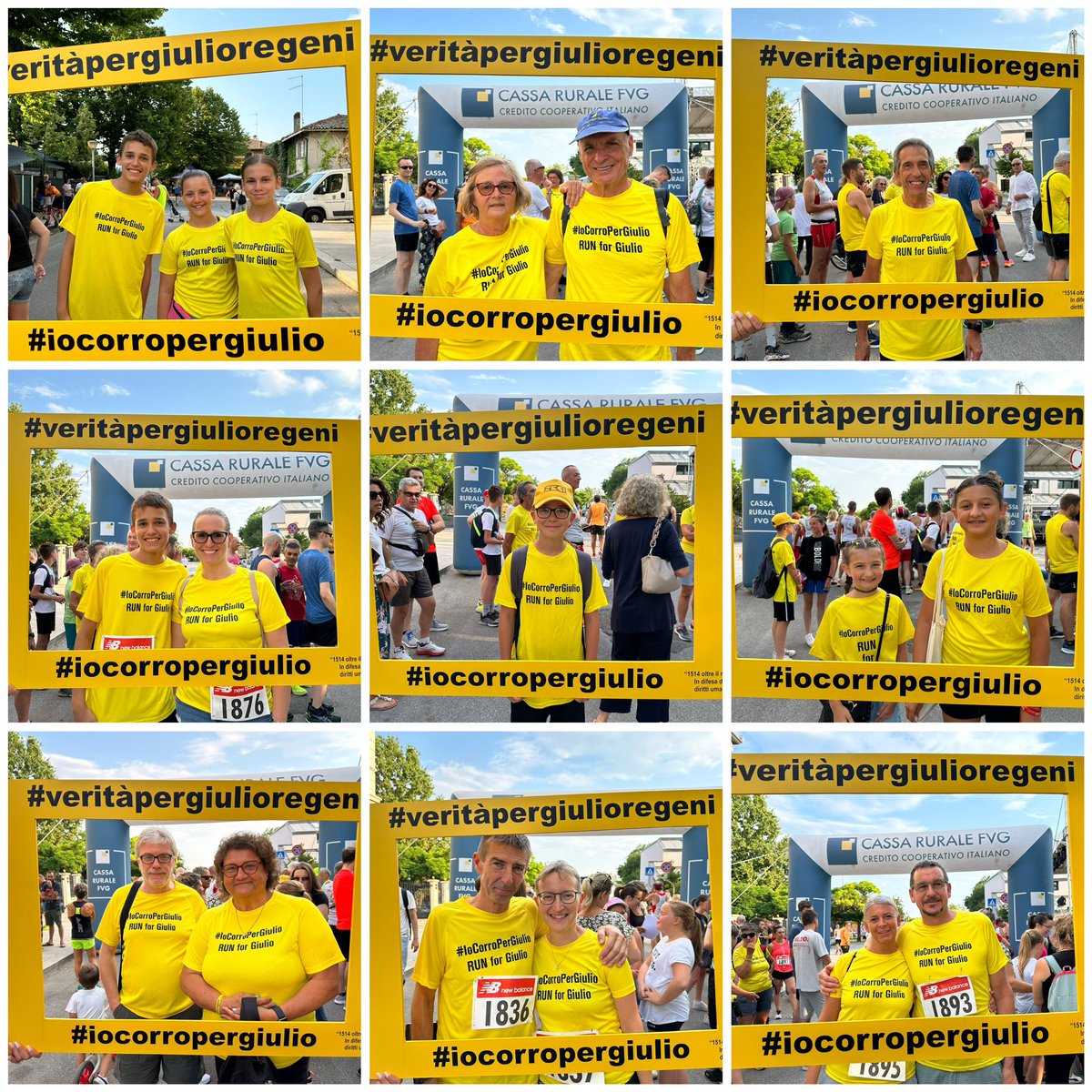 GiulioSiamoNoi's tweet photo. I ritratti nella cornice #IoCorroperGiulio, la partenza della #PeachRun, il tavolo della associazione #Vocididonne, i ragazzi del #GovernodeiGiovani nelle immagini dell’album del #12luglio a #Fiumicello https://t.co/BPhTcIA0Pj