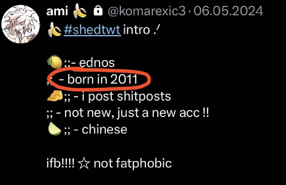 edtwtspy's tweet photo. @/slitforsai 
was: komarexic, komarexic3, ETC ETC 😭 
backup: @/nagitoloove 

they’ve been suspended 7x 😭 ?!!! impressive for a 12 yr old ngl

said the N word multiple times (idk their race tho)

apparently lied about their age too https://t.co/KfwcsevdOW