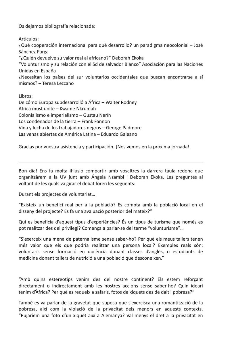 capcaleravlc's tweet photo. 2M - Voluntariado internacional: ¿cual es nuestro objetivo?

Algunas de las preguntas que nos dejó la última mesa redonda sobre el voluntariado internacional:

¿Quién se beneficia de este tipo de experiencias? ¿Es un tipo de turismo que sólo puede realizarse desde el privilegio? https://t.co/cacgl6o8Wu