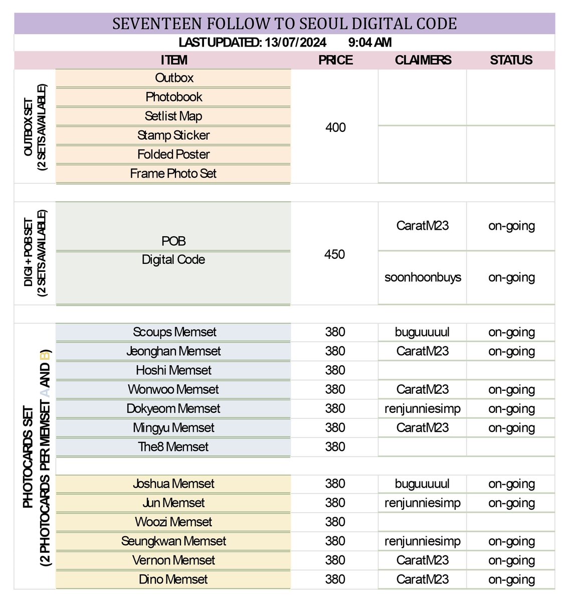 yuu_ynwa's tweet photo. wts lfb svt merch ph — hosting hatian w @selleartshine

˗ˏˋ SEVENTEEN FOLLOW TO SEOUL DIGICODE TINGI ´ˎ˗

avail: OB SET (2 slots), HS, WZ, MH
— can tingi remaining memsets
— secured

ᡣ𐭩 see pictures for more information 

reply mine + mem / ob to claim

help rt din po >< tysm ! https://t.co/KCq8d642sm