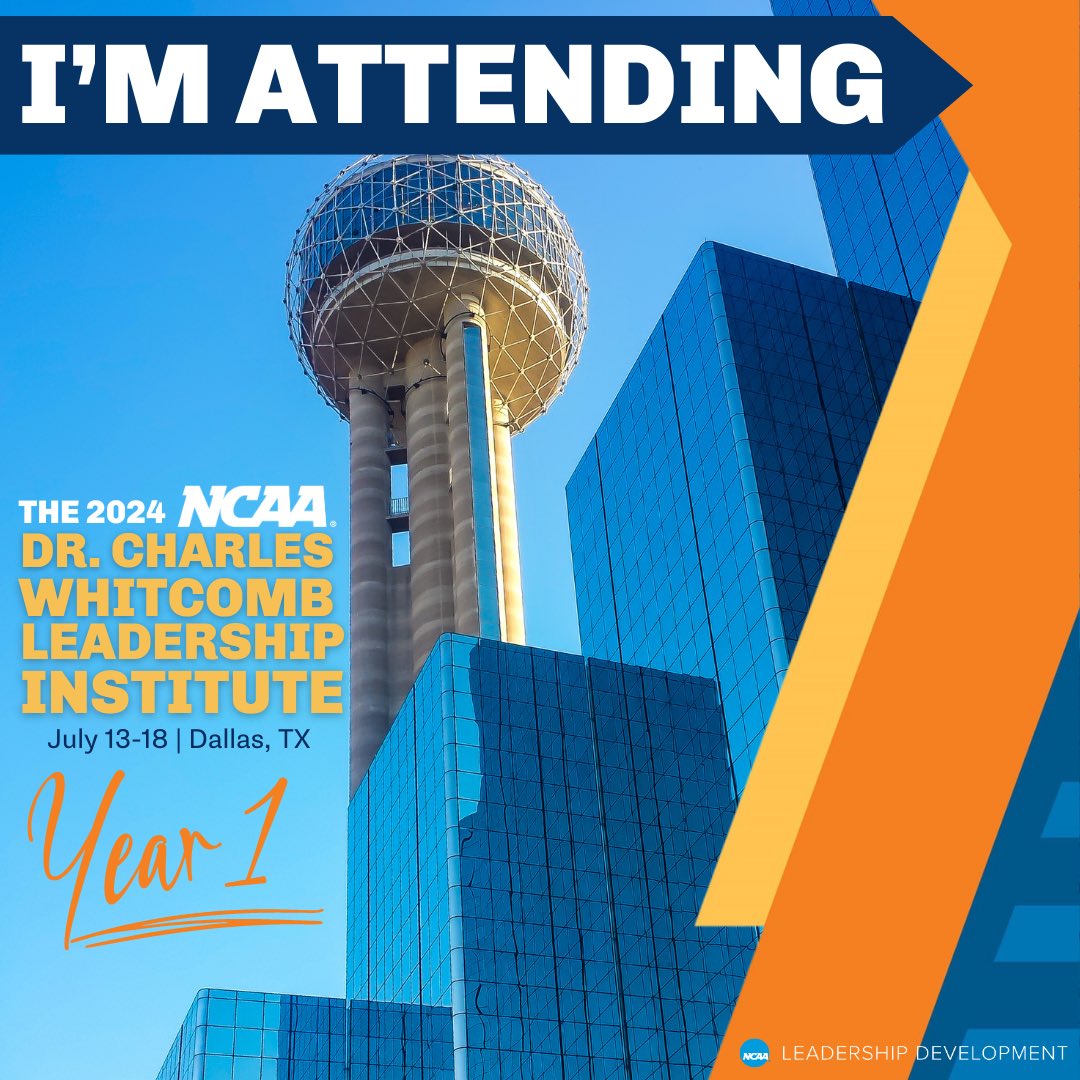 Life’s experiences continue to shape who I would like to become as a college athletics professional, so I am excited to been selected to participate in this year’s NCAA Dr. Charles Whitcomb Leadership Institute! #NCAALeadLearn 💫