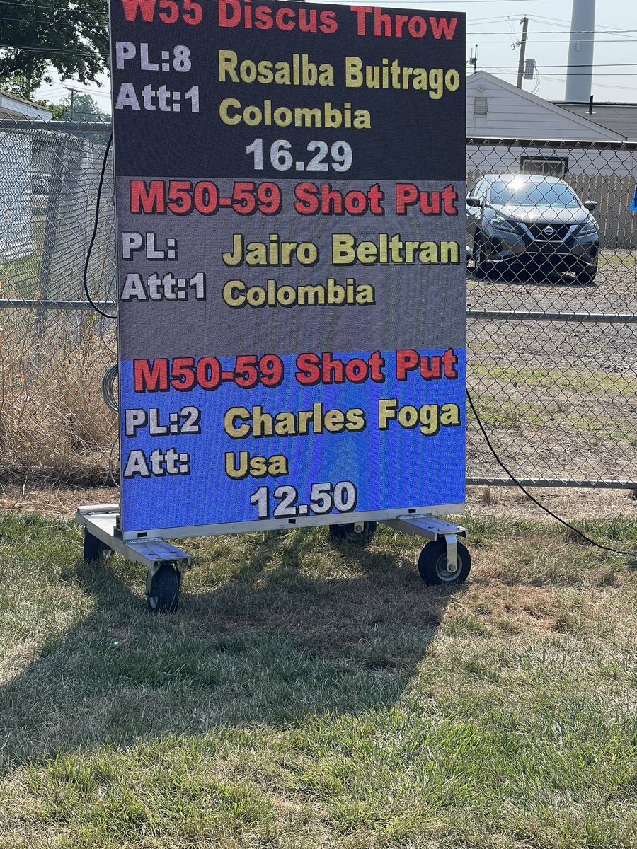 Good first day of competition at the Pan-Am Masters Games in Cleveland. Took second in the shot put.  Michael, who won, threw a 16.06. Dude is a beast.