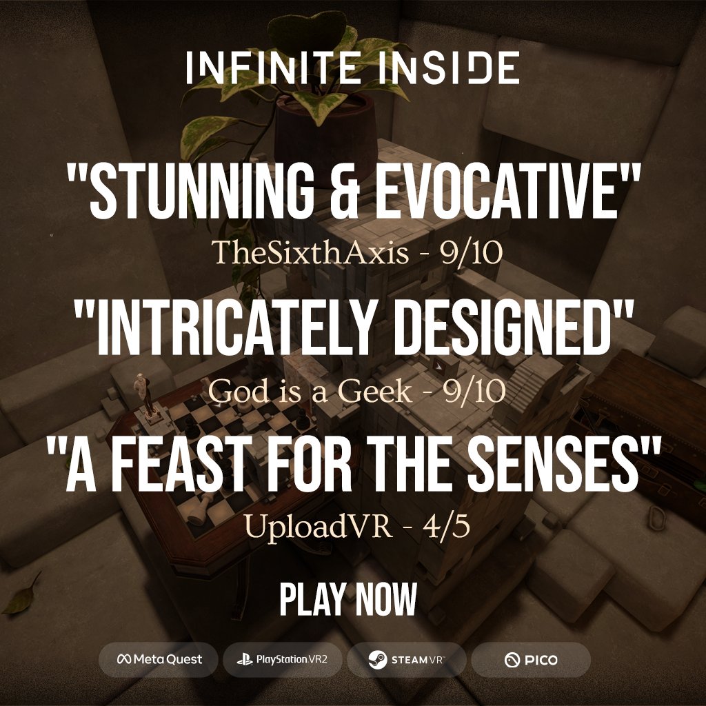 Reviews have begun to roll out and the response from leading XR news outlets has been fantastic! 

Check out the full reviews below:

9/10 - TheSixthAxis: bit.ly/4czvp5F

9/10 - God is a Geek: bit.ly/3W8FLm2

4/5 - UploadVR: bit.ly/3W0aRMr