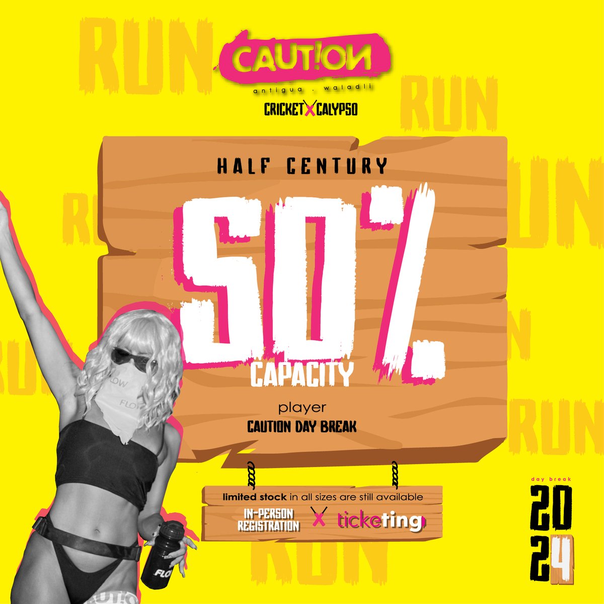 We Jus Hit Ah Half Century | 50% Capacity: Proceed With Caution | #CautionDayBreak #AntiguaJouvert2024