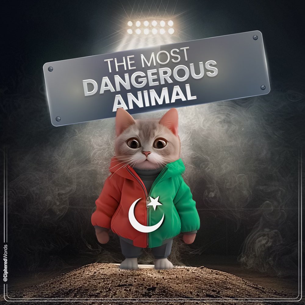 agentjay2009's tweet photo. The most dangerous animal today  !!

Already creating a page on official website for PTI Mano Billi Wing! 

Context: Earlier today, #ImranKhan said that one cat in jail has been a regular visitor for him, so they might be transferring that cat somewhere :) https://t.co/iRax5kDrmj